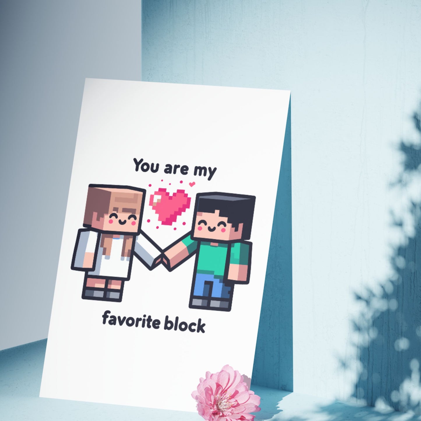 Instant Download Valentines PNG, Video Game clipart Art,Blocks Pixel Shirt Png Miner love, Digital Printable Minec shirt Sublimation Design /Heat Press