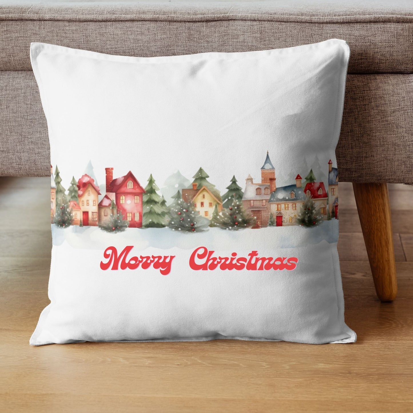 Christmas Snowy Town Border PNG