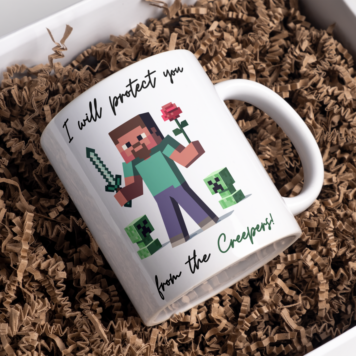 Website Exclusive Valentines Minecraft Protect you from Creepers PNG