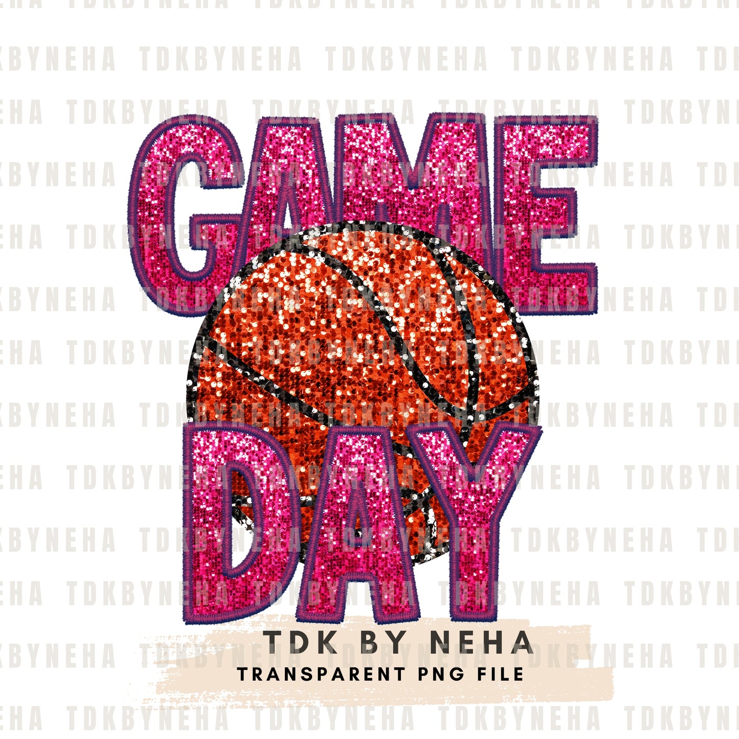 Sparkly Basketball Png Faux Sequin Game Day png Faux Patch Tshirt Design, School Spirit, Glitter Sublimation Design Digital Download