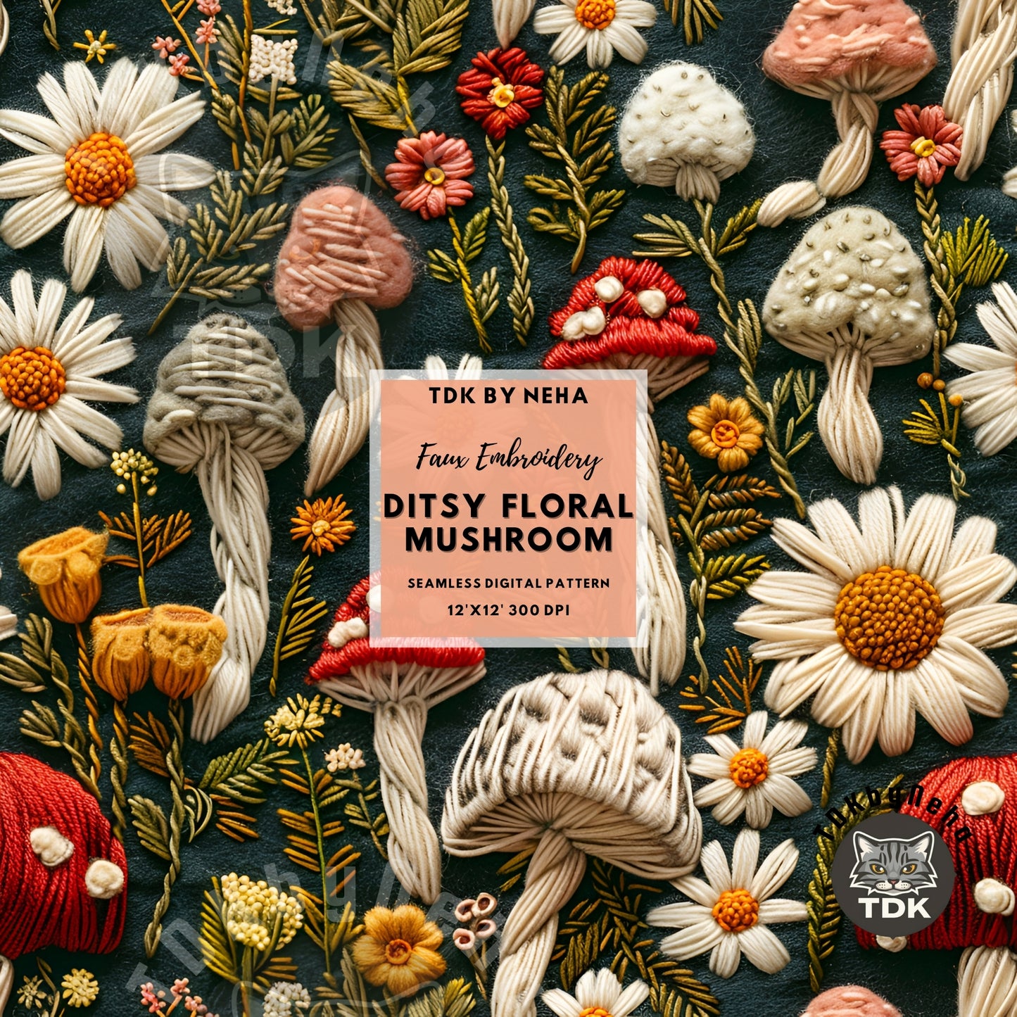 Ditsy Floral Mushrooms Seamless JPG