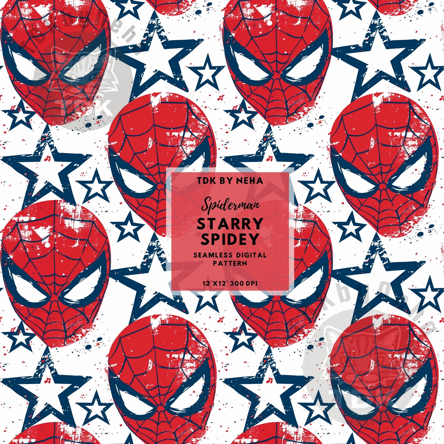 Instant Download - Starry Spidey Seamless Digital Paper for Fabric Printing