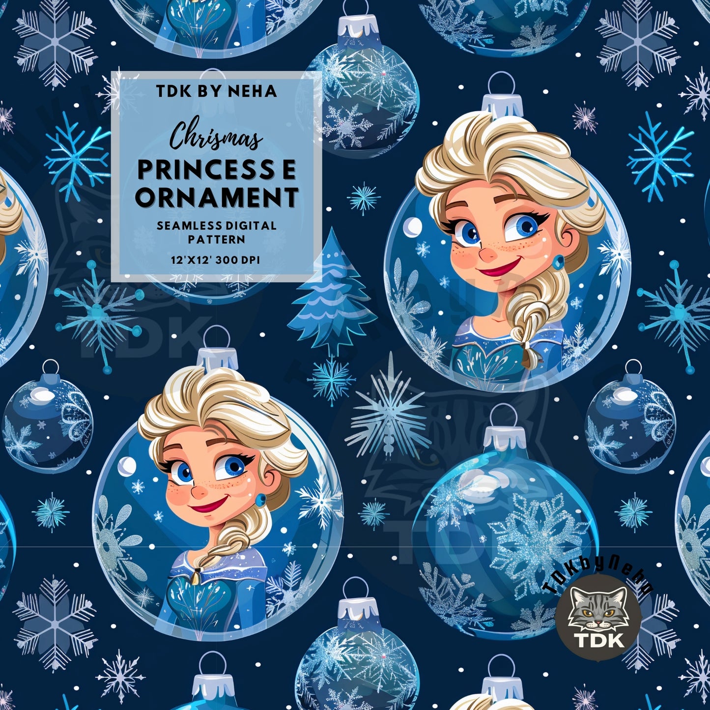Website Exclusive - Christmas Princess Frozen Ornament Seamless