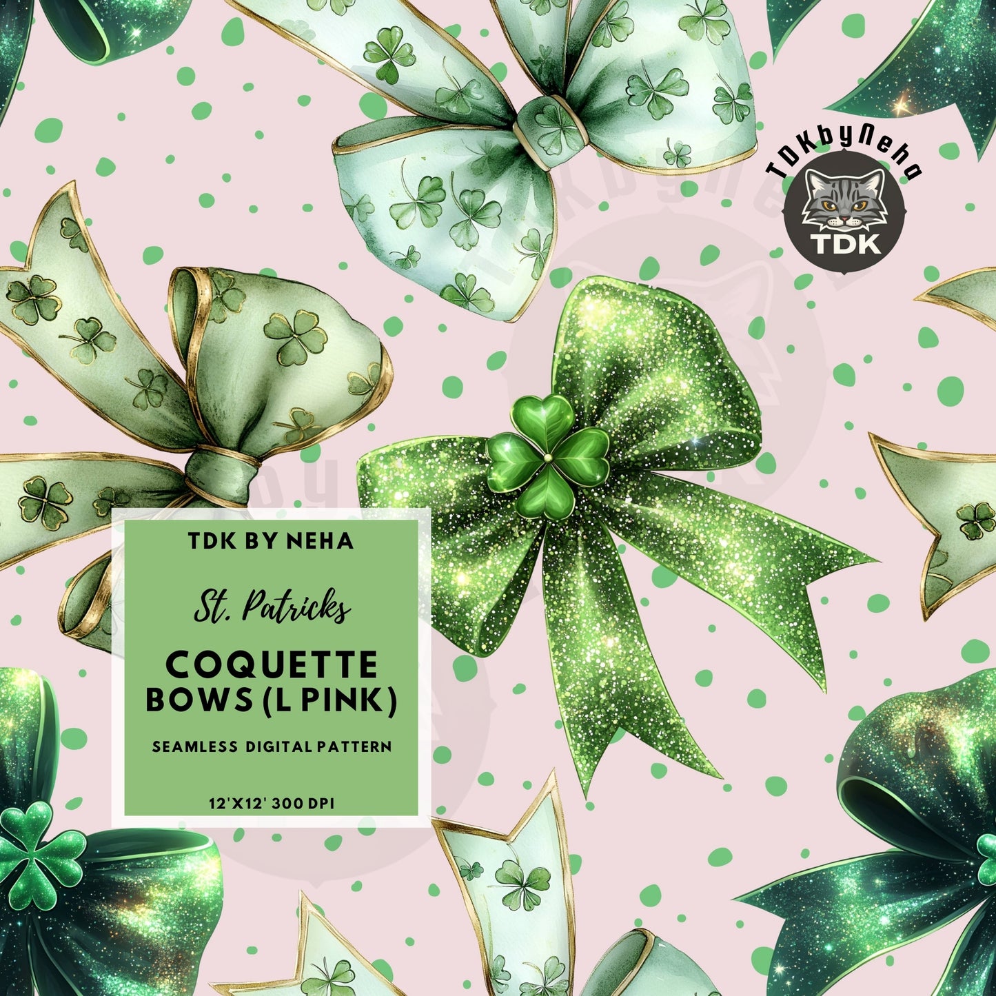 St. Patrick's Coquette Bow Seamless JPG (L Pink)