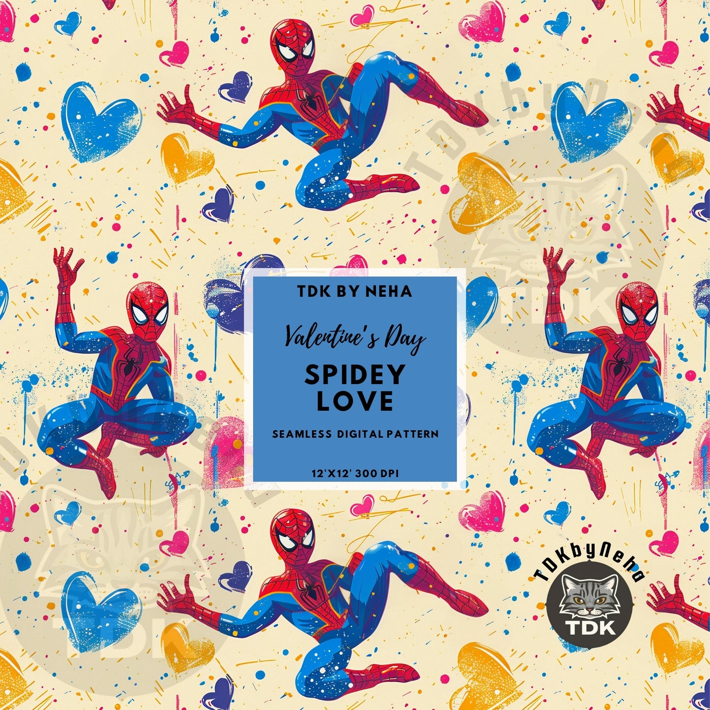 WEBSITE EXCLUSIVE - Vday Spidey Seamless Pattern