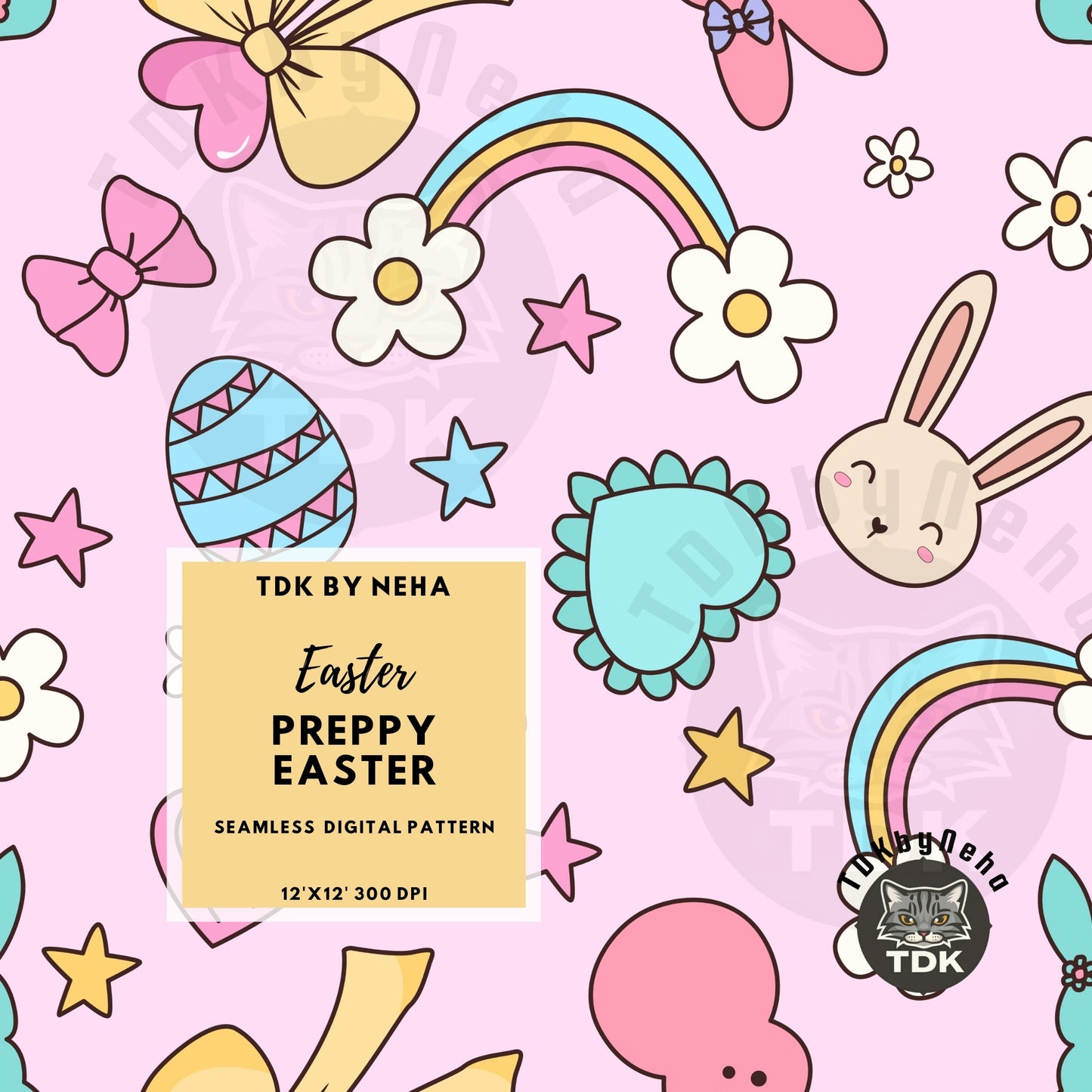Preppy Easter Seamless (Pink)