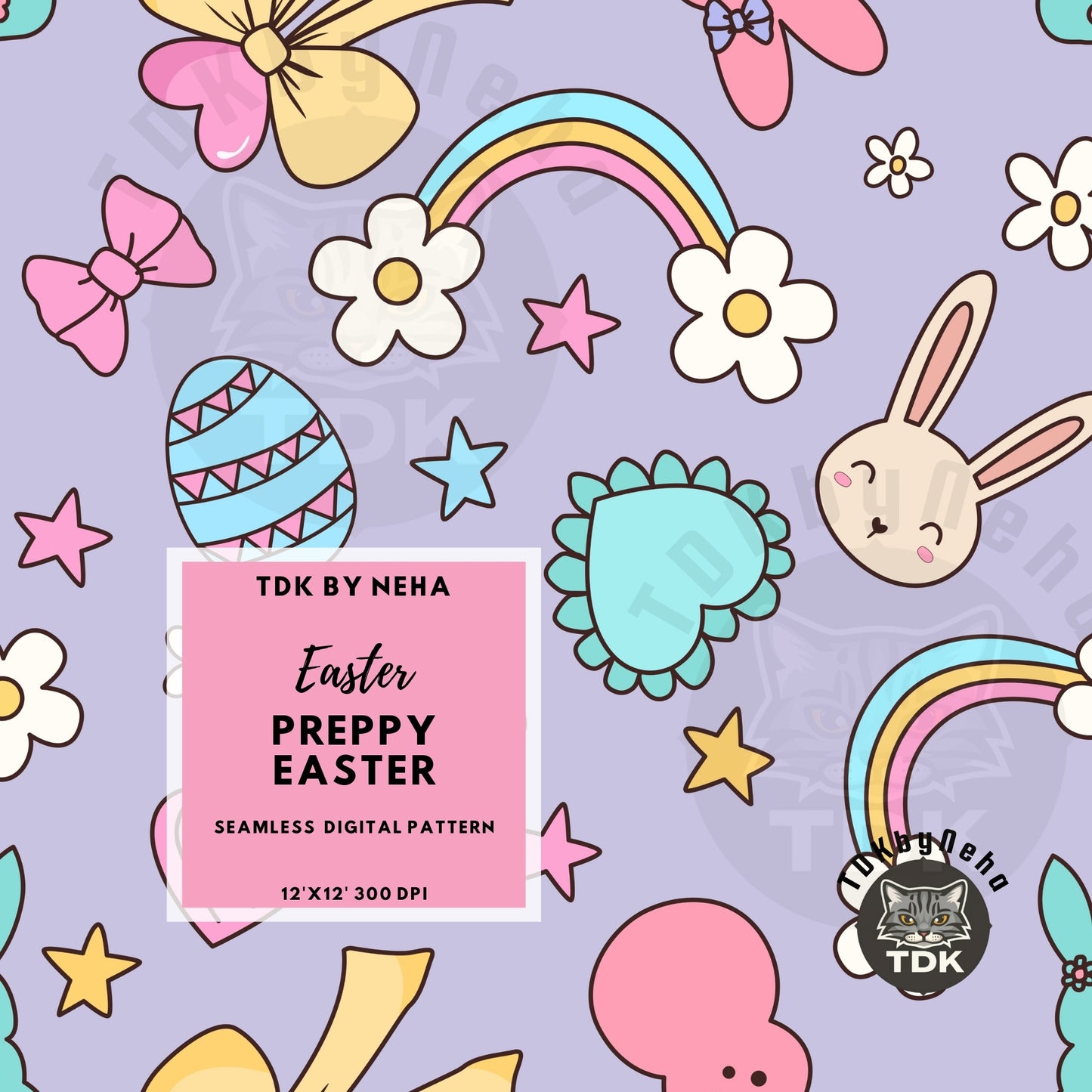 Preppy Easter Seamless (Purple)