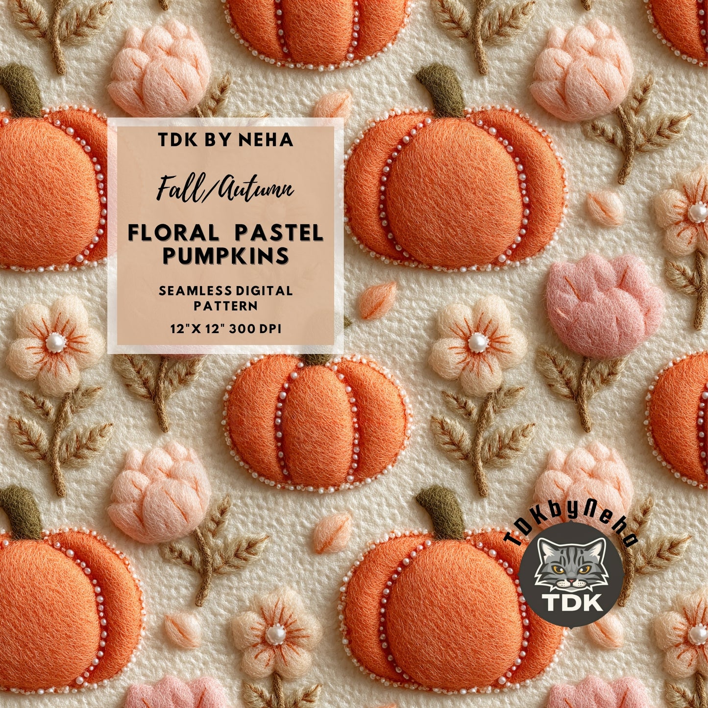 Fall Boho Pumpkins Seamless JPG
