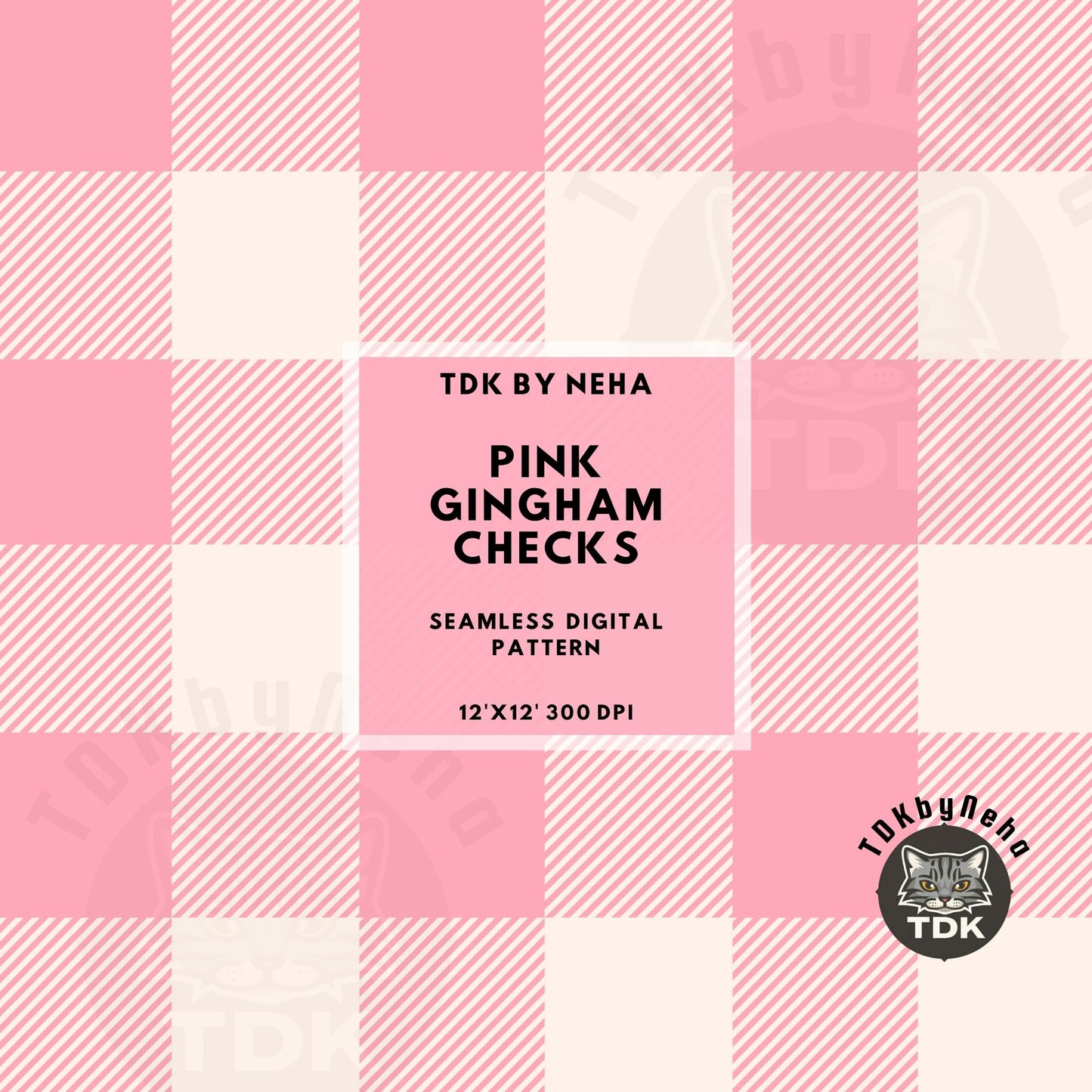 Cozy Fall Vibes Checkered and Gingham Checks Seamless PNG (Dusty Pink)