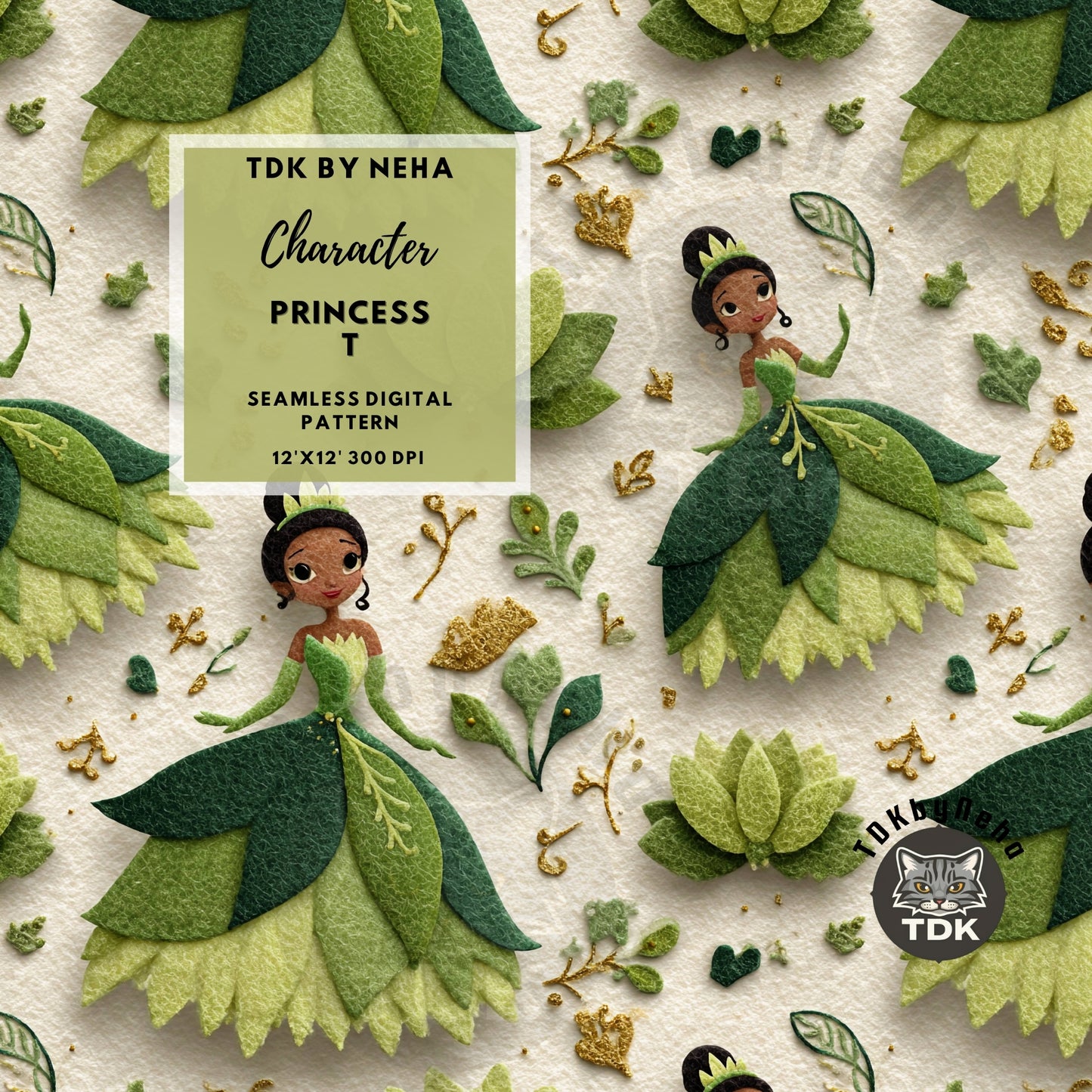 WEBSITE EXCLUSIVE - Princess T Seamless Pattern