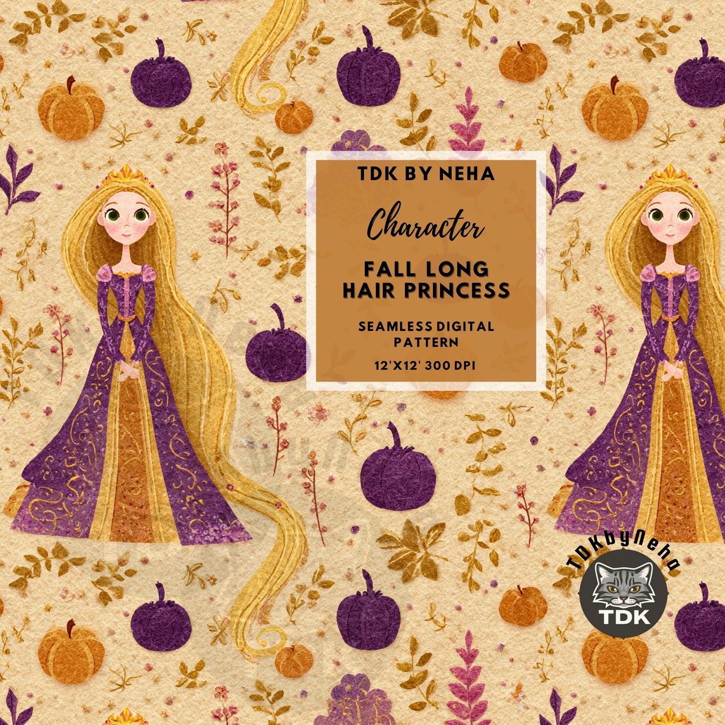 WEBSITE EXCLUSIVE - Fall Rapunzel Seamless Pattern