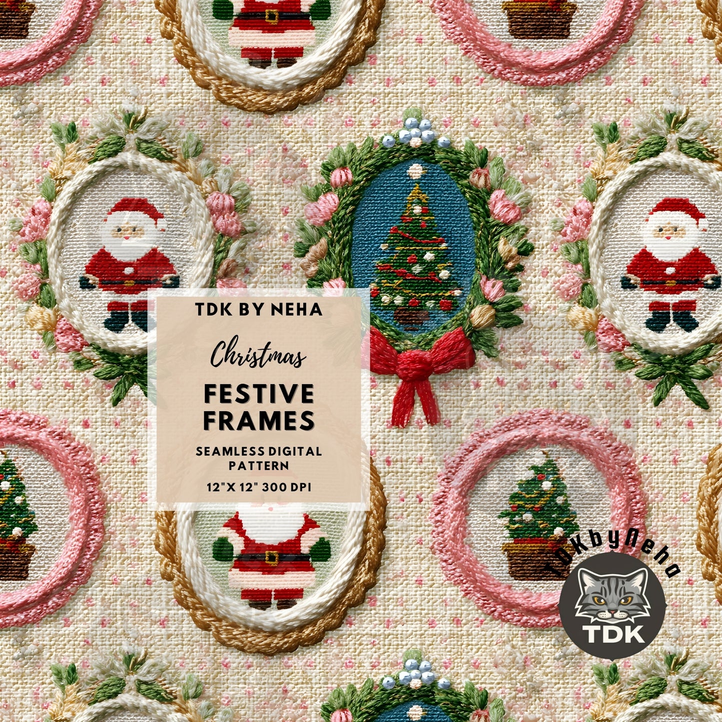 Christmas Frames Seamless JPG