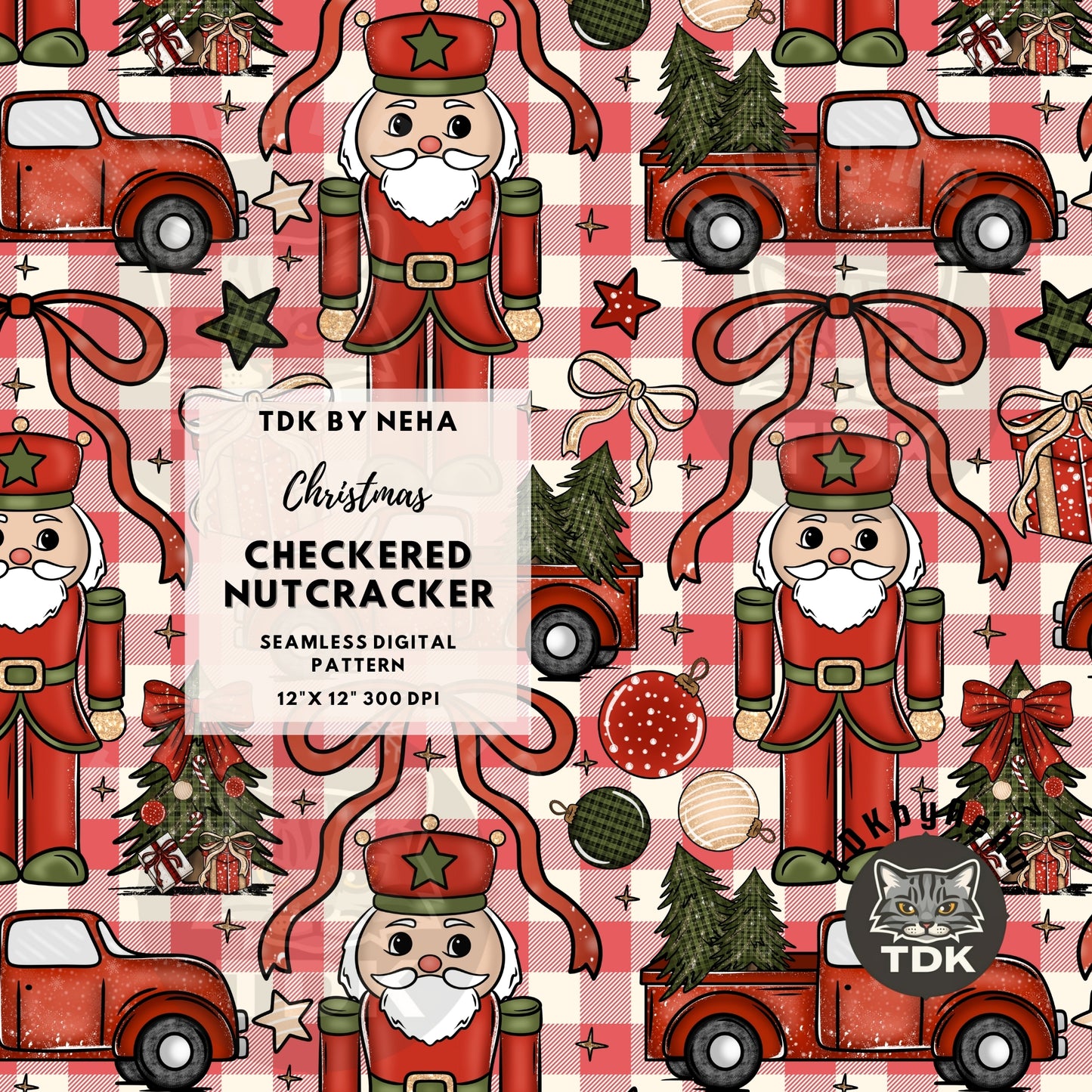Checks Nutcracker Seamless Red