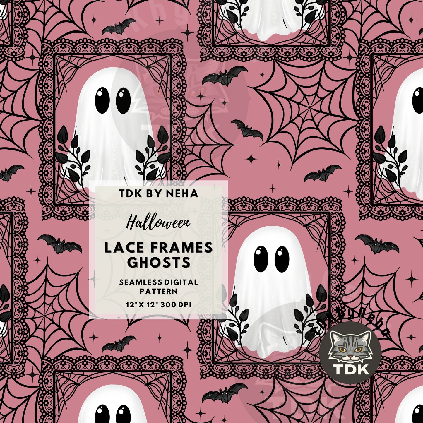 Lacy Ghost Frames Seamless PNG