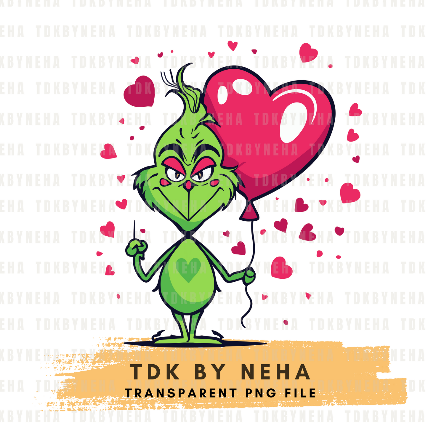 Website Exclusive Anti Valentines Green guy with Balloon and Needle PNG