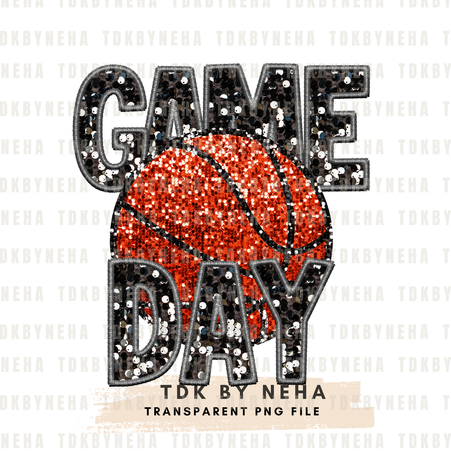 Sparkly Basketball Png Faux Sequin Game Day png Faux Patch Tshirt Design, School Spirit, Glitter Sublimation Design Digital Download