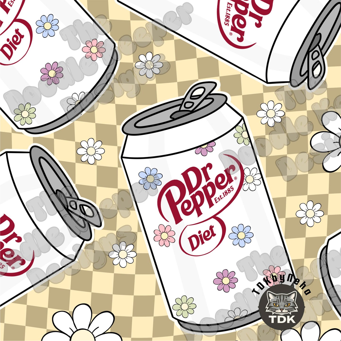 WEBSITE EXCLUSIVE - Retro Diet Red Drink Seamless PNG