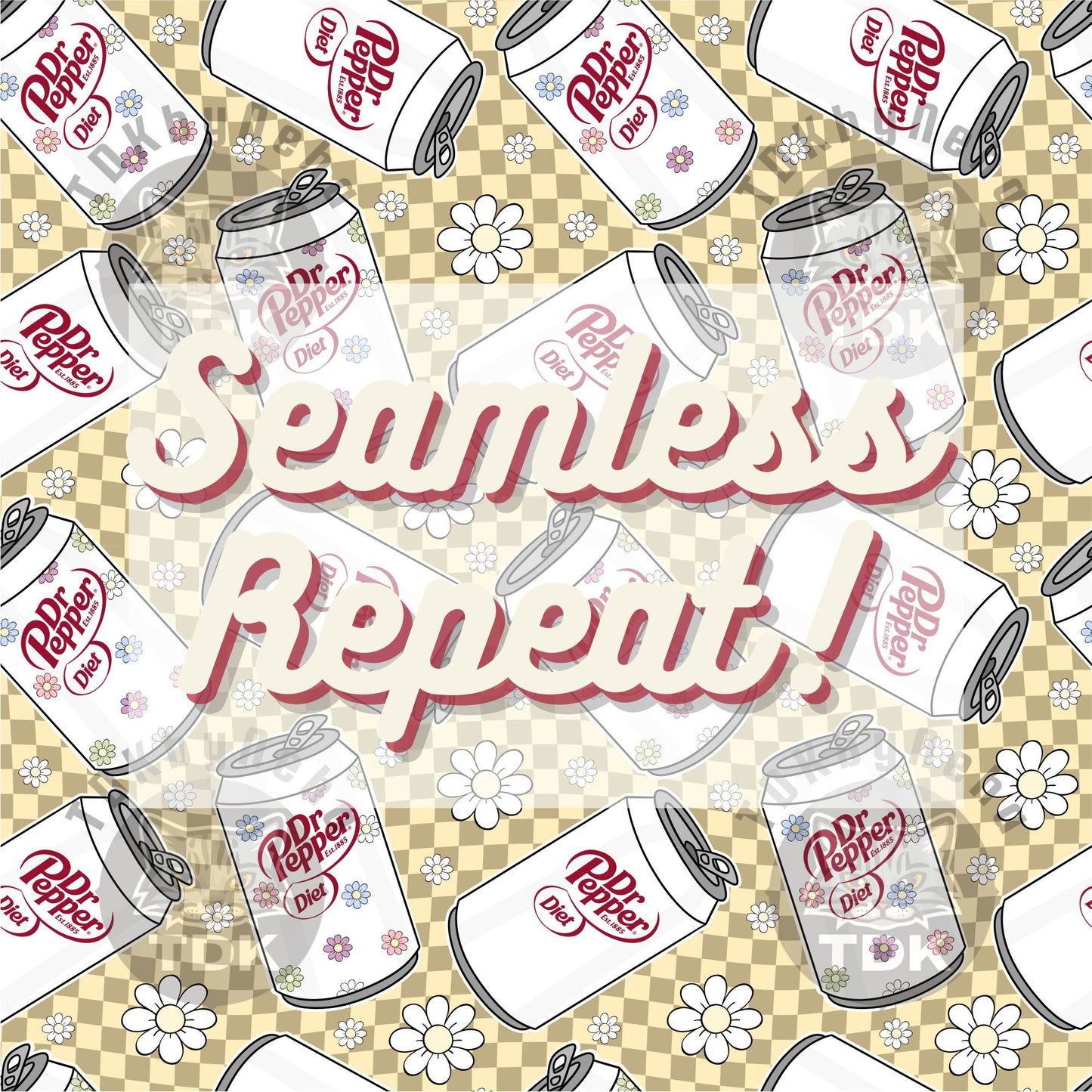 WEBSITE EXCLUSIVE - Retro Diet Red Drink Seamless PNG