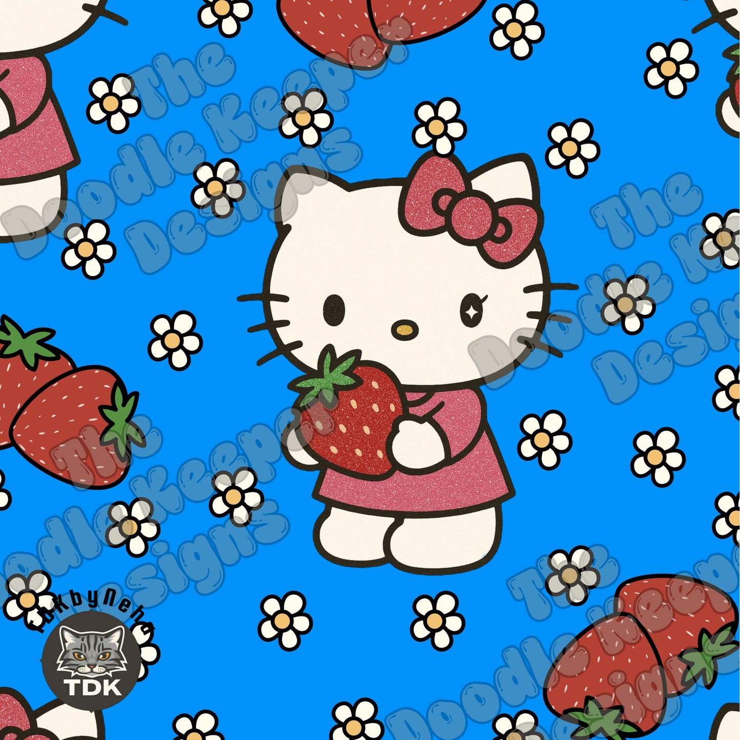 WEBSITE EXCLUSIVE - Kitty and Strawberry 1 Blue