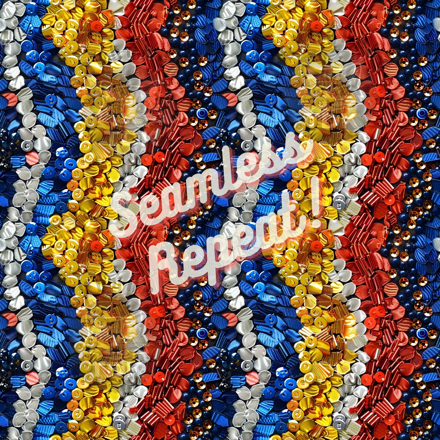 Instant Download , Glitter Waves Seamless Digital Paper for Fabric Print, Red White Yellow Blue Daisy Sequins Glitter Seamless Repeat Sublimation Design