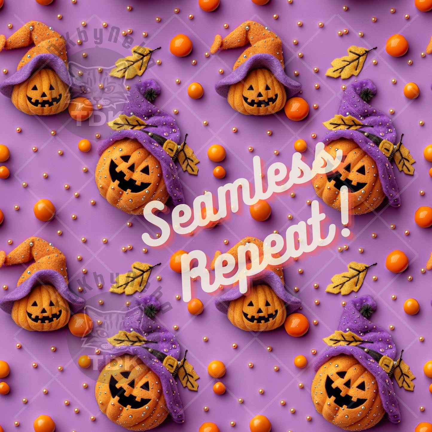 Instant Download , 3D Jack O Lantern Seamless Digital Paper for Fabric Print, Cute Pumpkin Face Halloween Seamless Repeat Sublimation Design