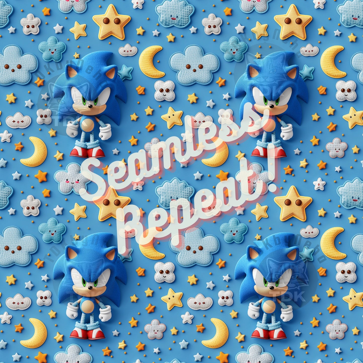 Instant Download Video Game Hedgehog Seamless Digital Paper for Fabric Printing,Cute Character Seamless Repeat Sublimation Design
