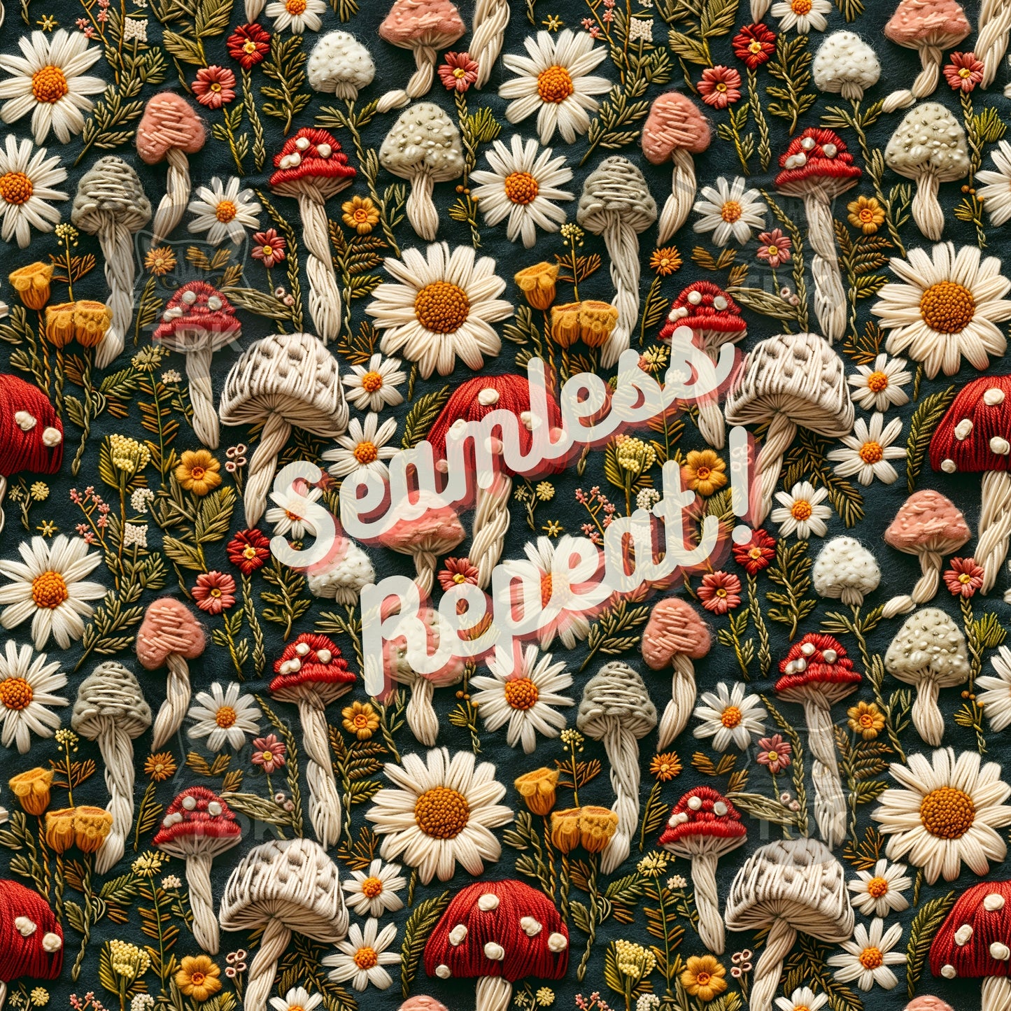 Ditsy Floral Mushrooms Seamless JPG