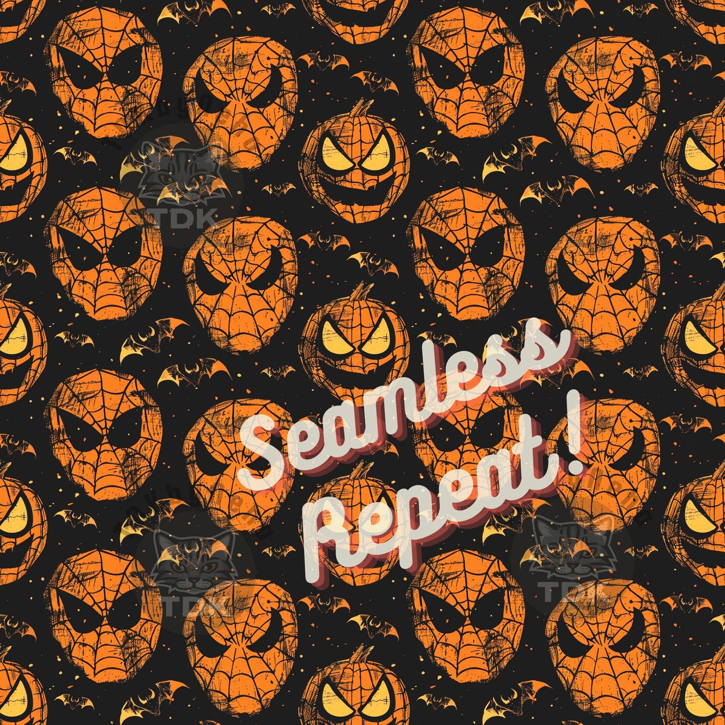 Instant Download - Spidey Pumpkins Seamless Digital Paper for Fabric Printing