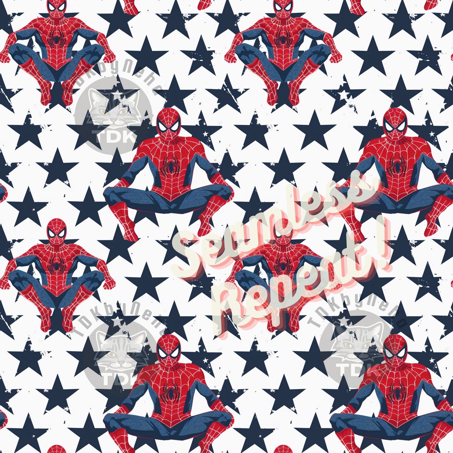 Instant Download - Spidey in Action Seamless Digital Paper for Fabric Printing