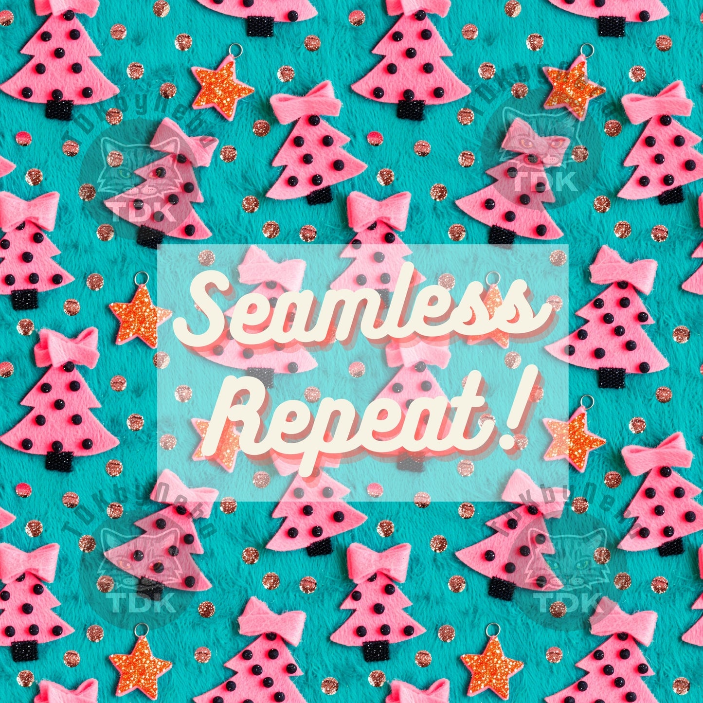 Christmas Polka dot Pink Tree Seamless JPG