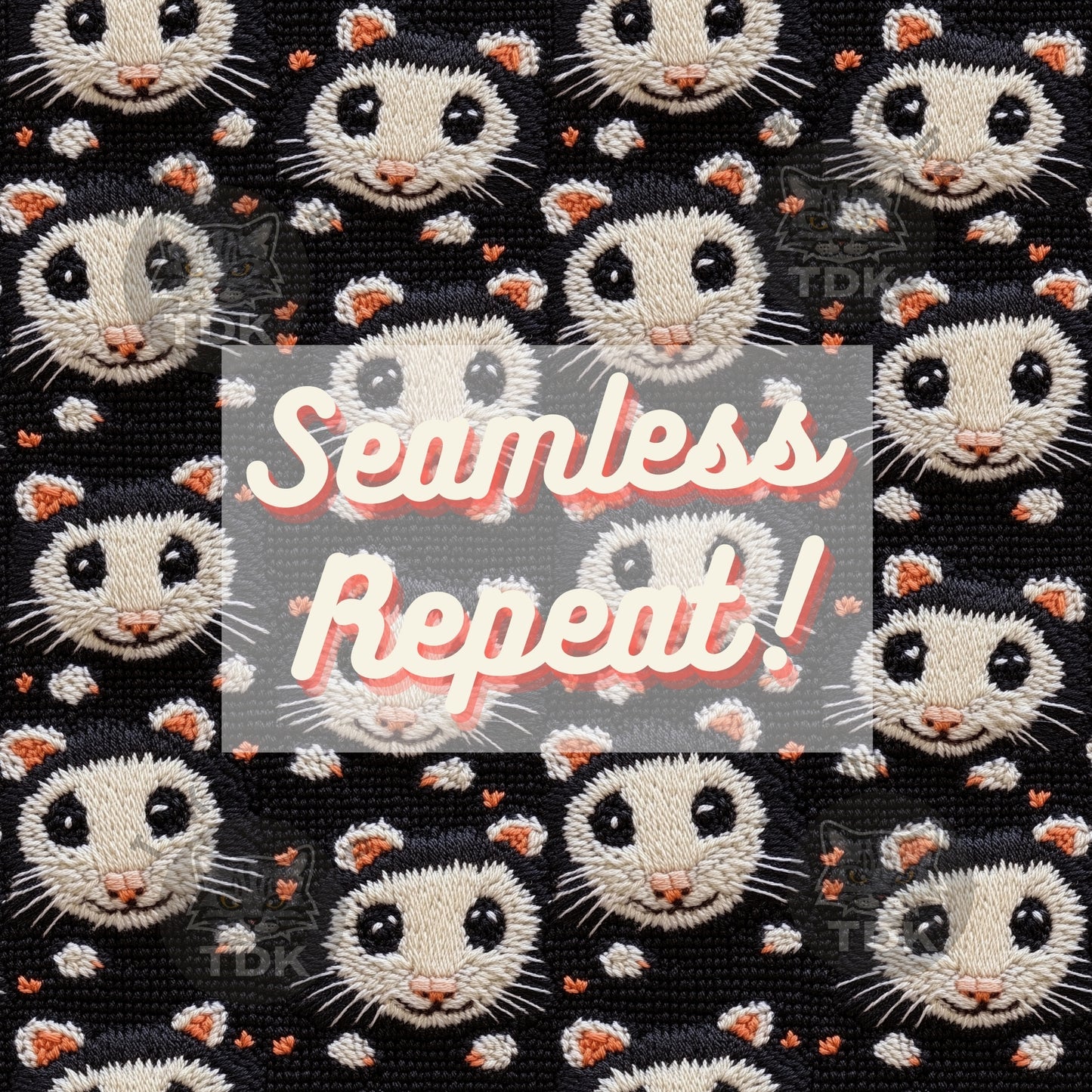 Cute Boho Fall Opossum Seamless JPG