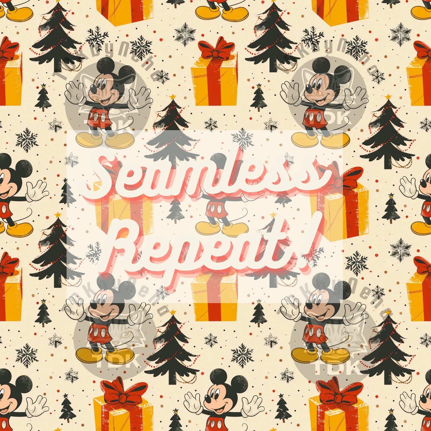 Website Exclusive - Christmas Mick-key Mouse Seamless