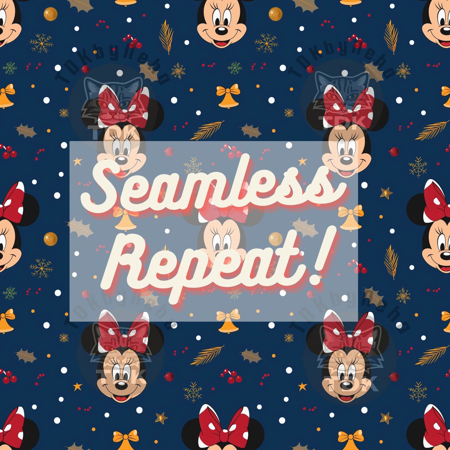 Website Exclusive - Christmas Min-nie Mouse Seamless