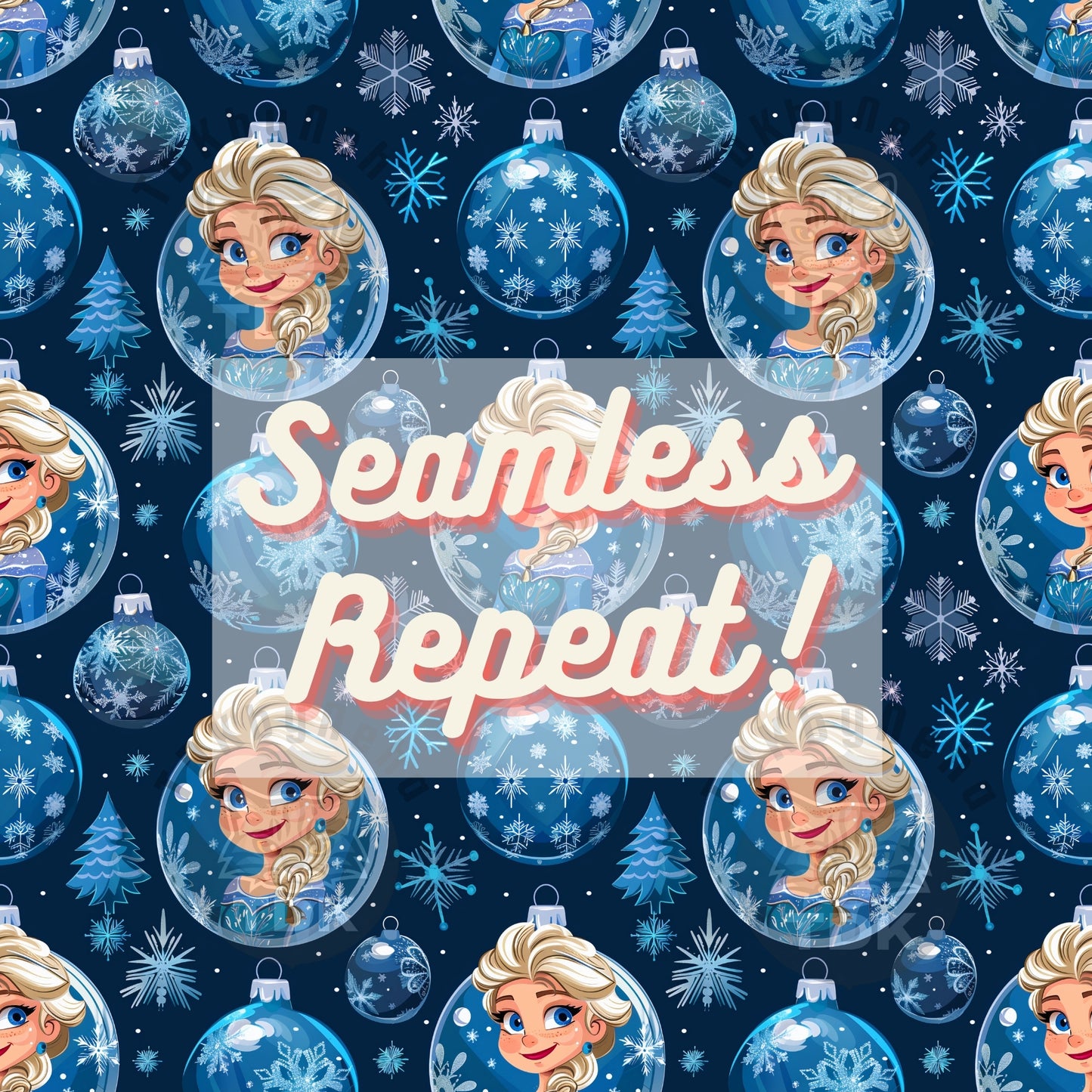 Website Exclusive - Christmas Princess Frozen Ornament Seamless