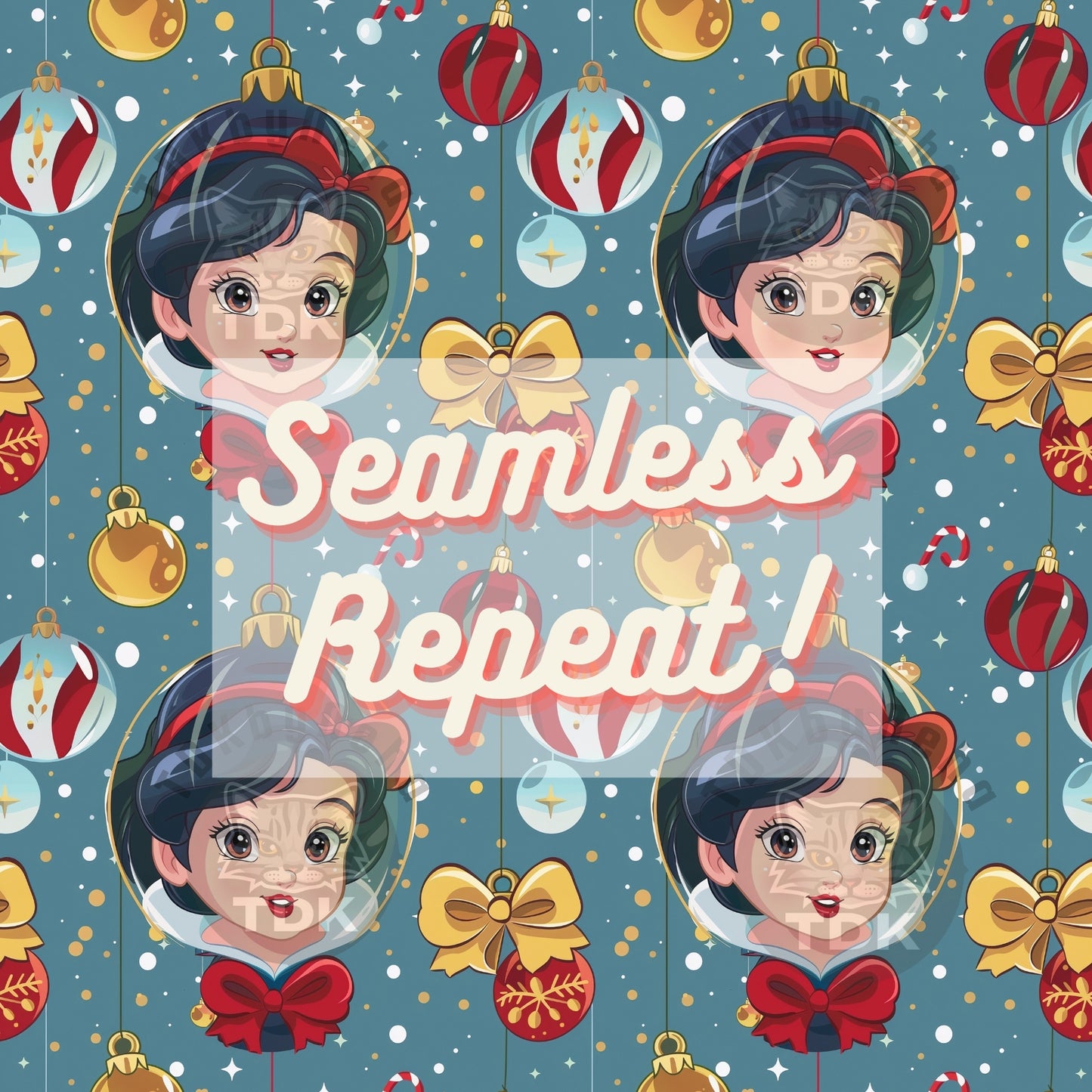 Website Exclusive - Christmas Princess Snow Ornament Seamless