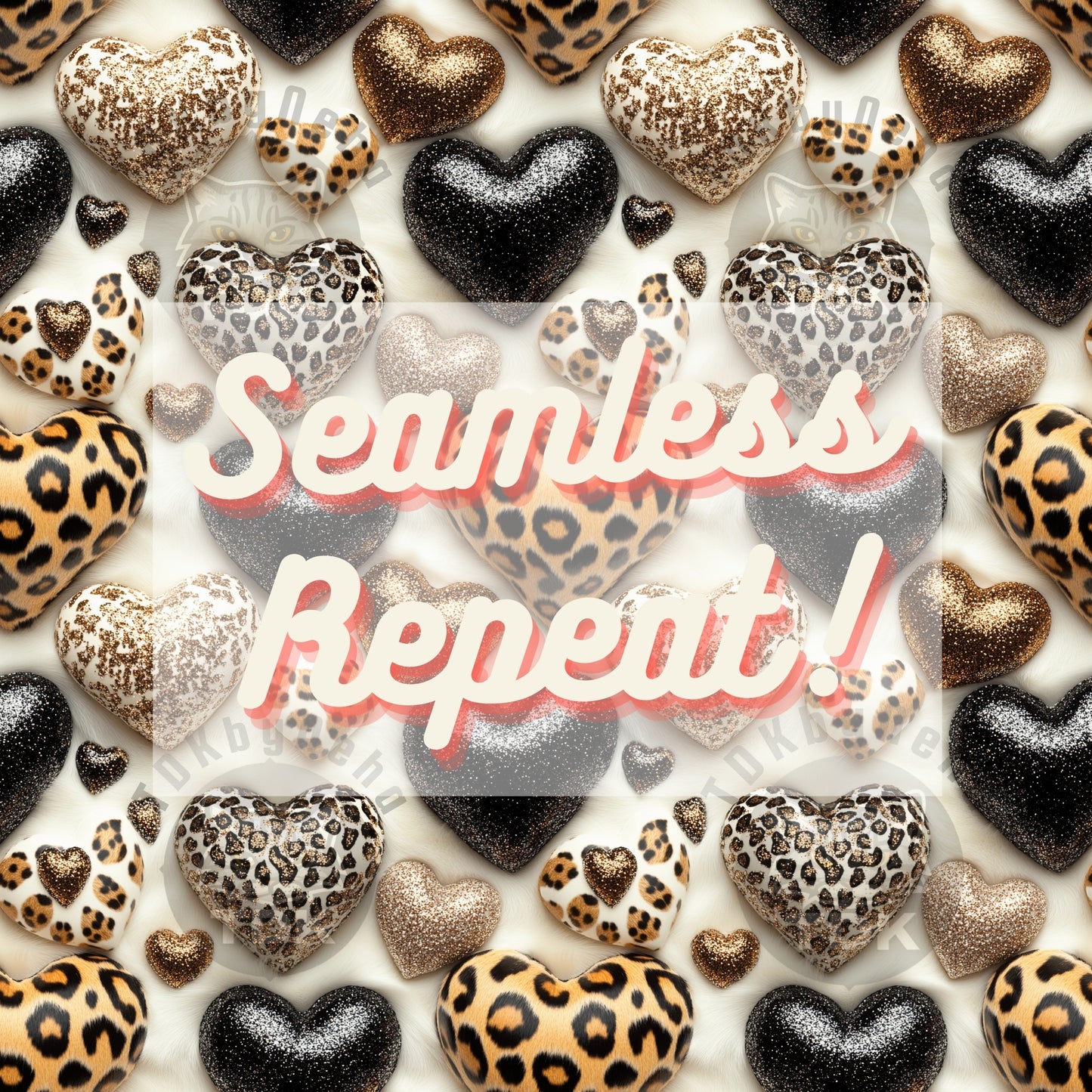 3D Spotted Hearts Seamless JPG