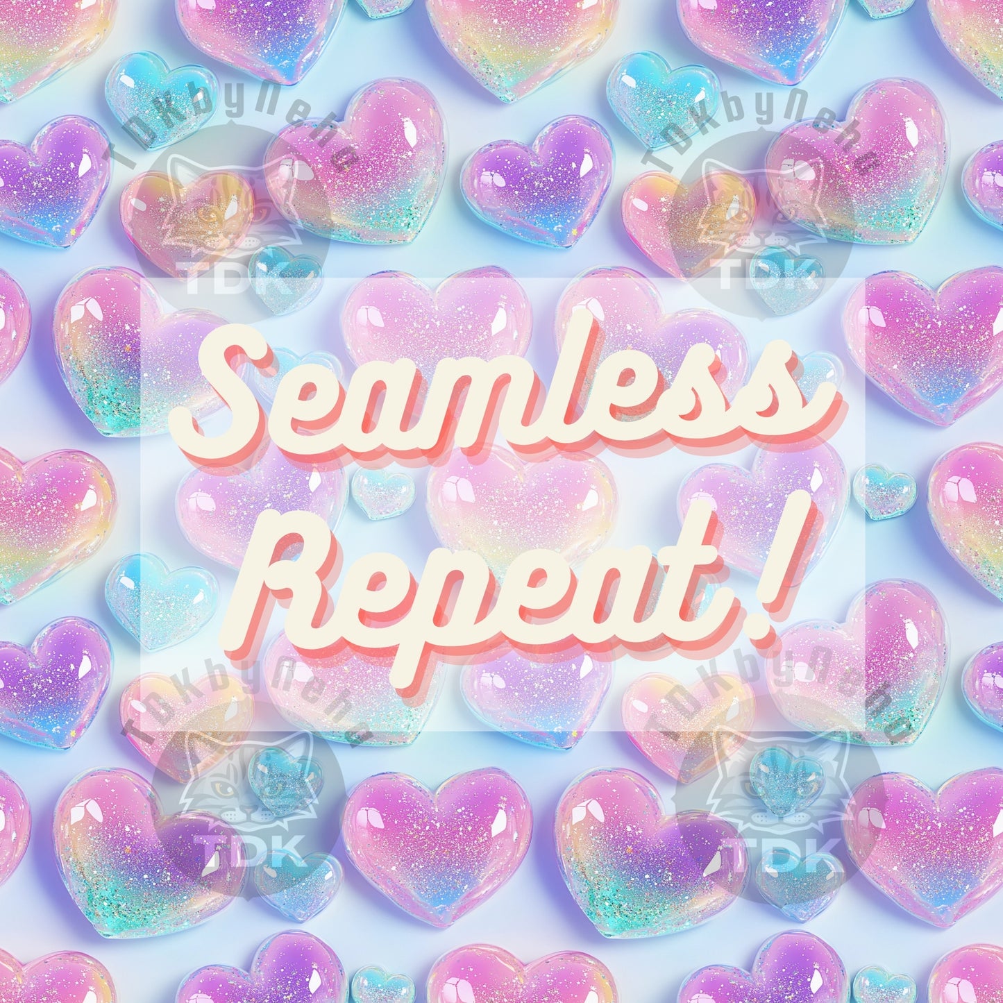 3D Glitter Candy Neon Hearts Seamless JPG