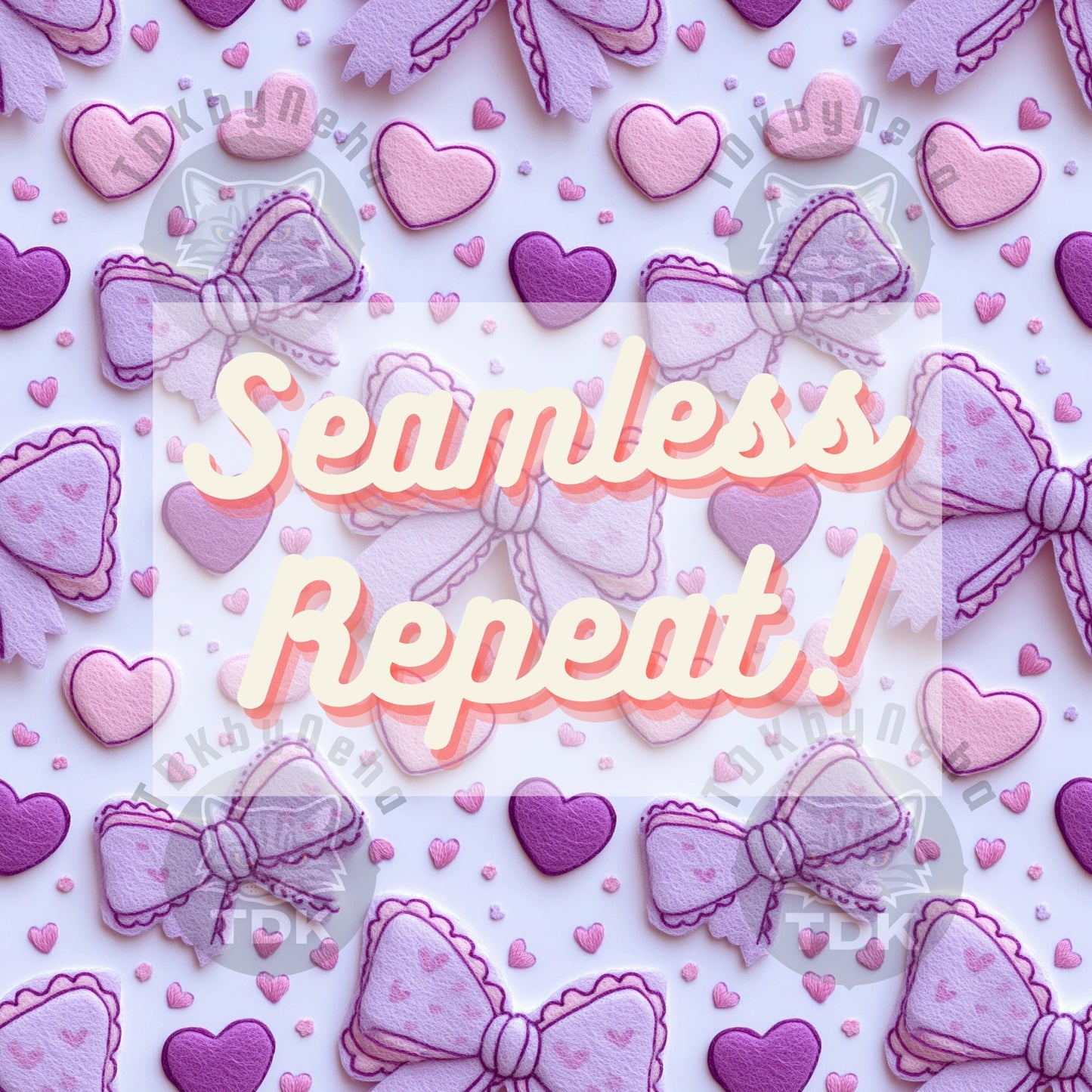 Pastel Lavender Hearts and Coquette Bow Seamless JPG