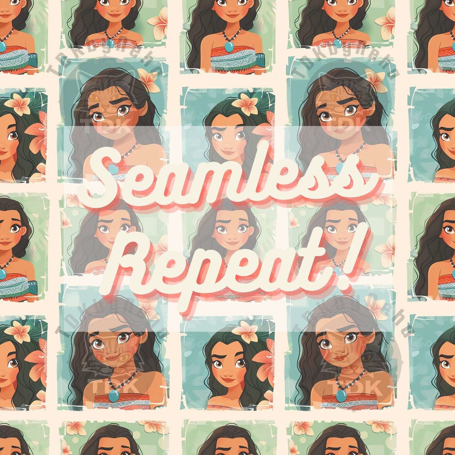 WEBSITE EXCLUSIVE - Moana Collage 2 Seamless Pattern