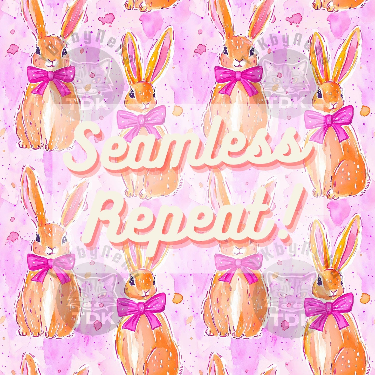 Preppy Coquette Bow Bunny Seamless
