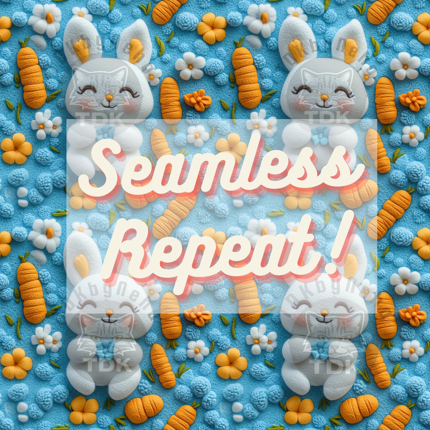 Easter Bunny and Carrots Seamless JPG