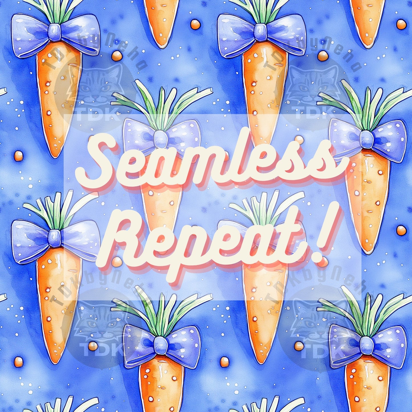 Preppy Blue BowTie Carrots Seamless