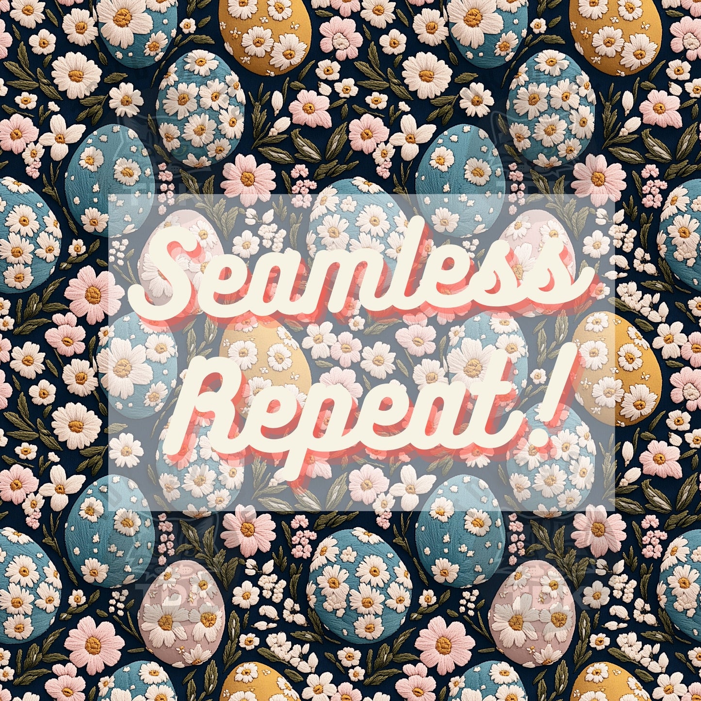 Easter Floral Boho Eggs Seamless