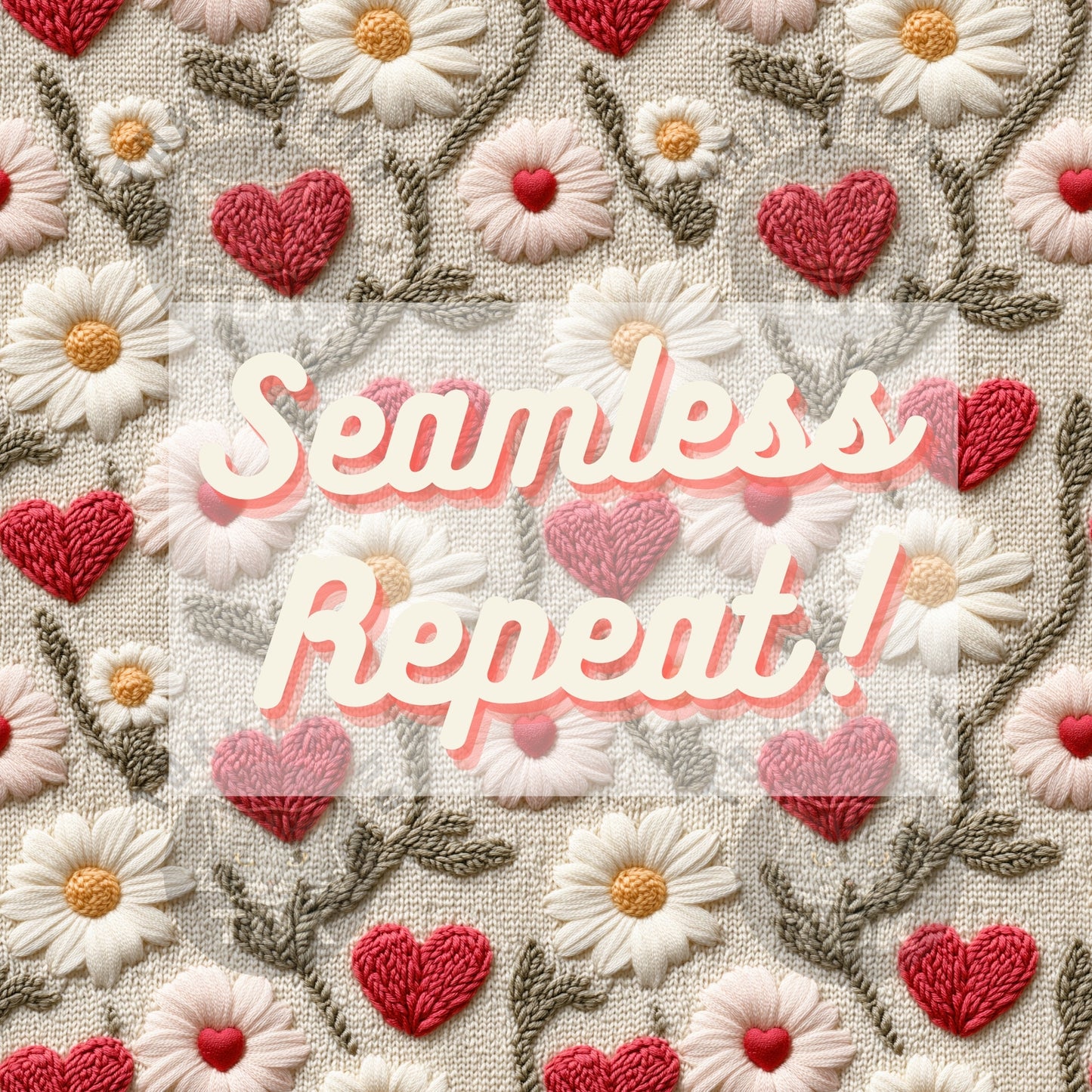 3D Knit Hearts and Daisy Seamless JPG