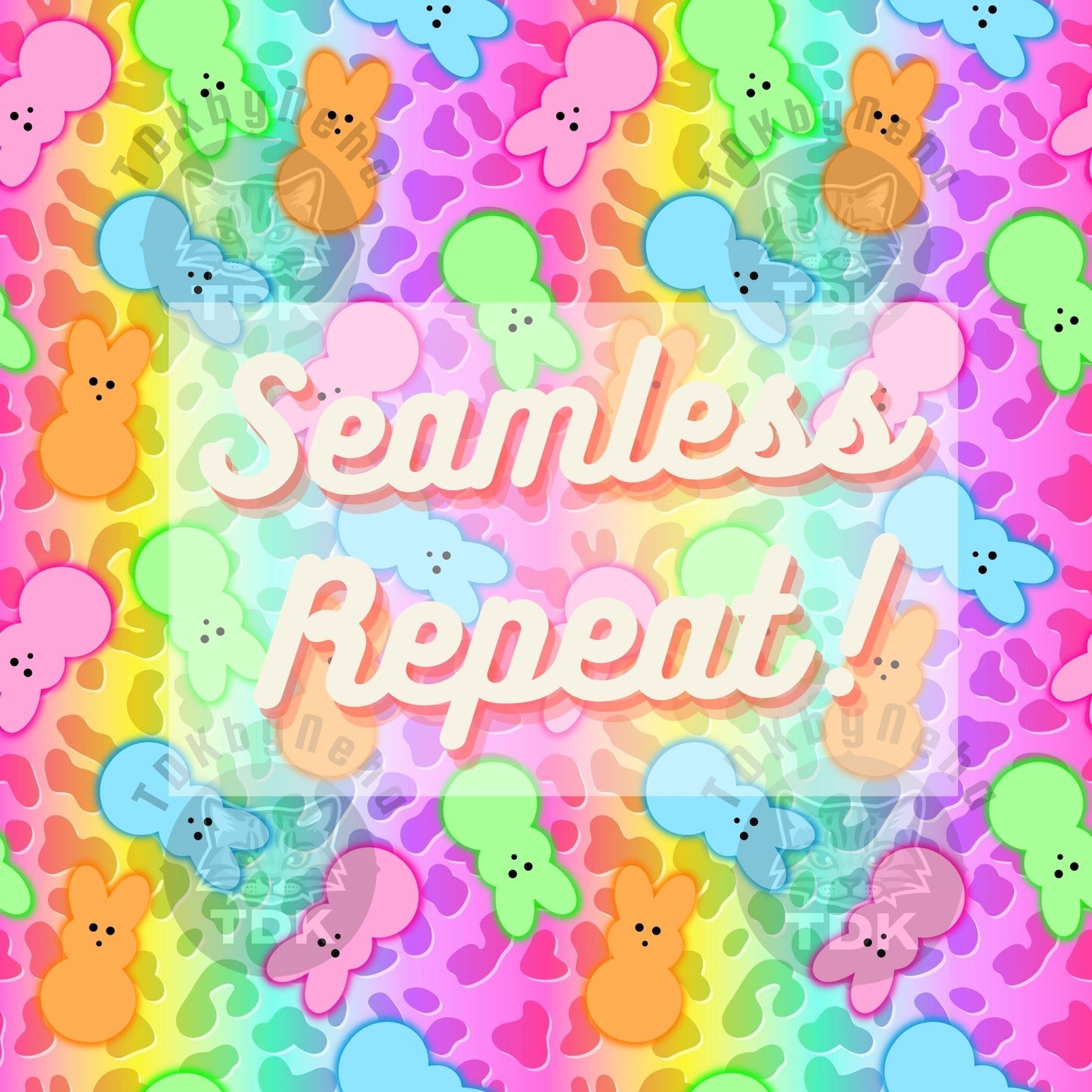 Neon Easter Colorful Peeps Seamless