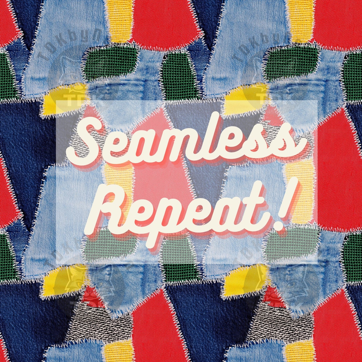 Denim Abstract Patchwork Seamless