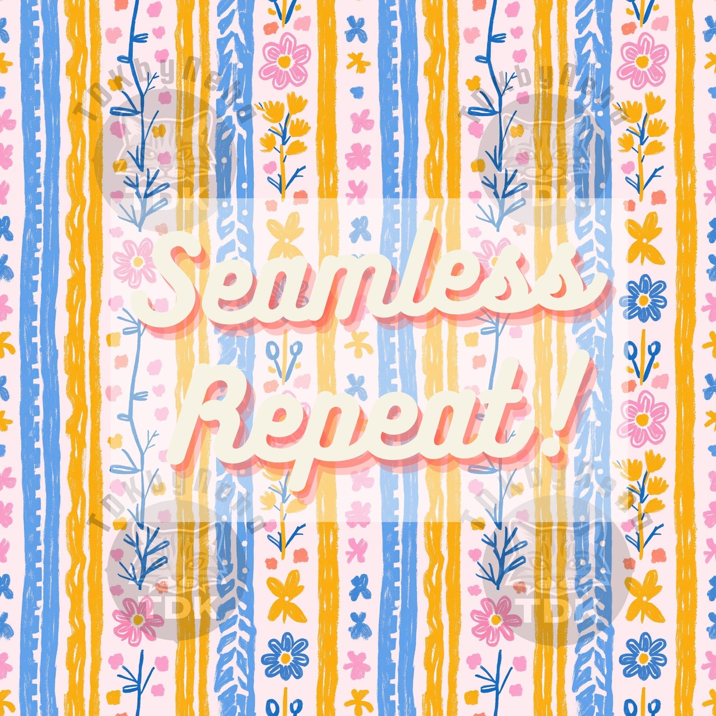 Pastel Vertical Florals Seamless