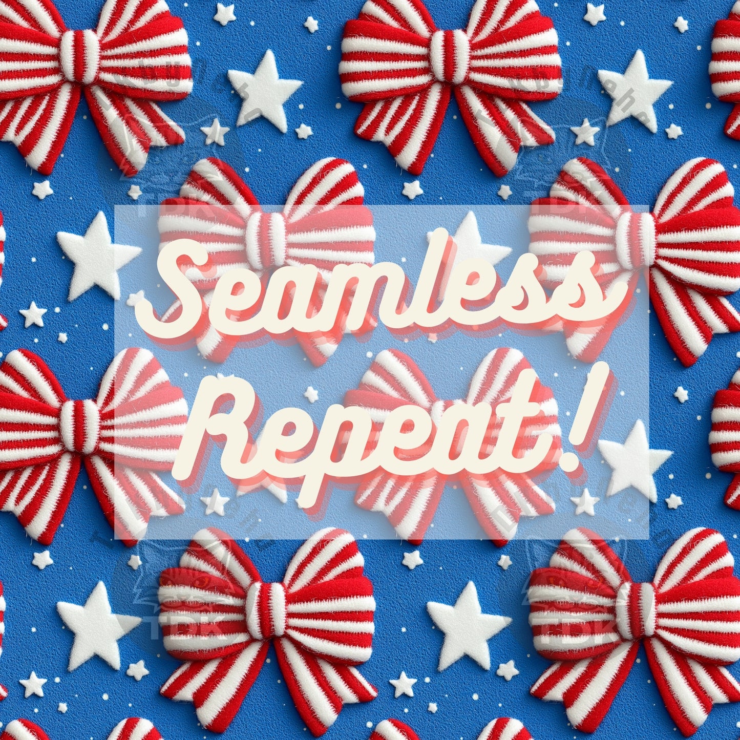 4th of July Stripes Coquette Bow Seamless
