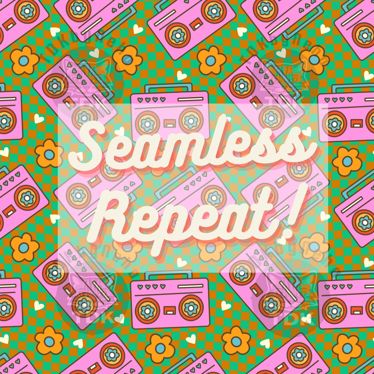 Groovy Checkered Radio Seamless
