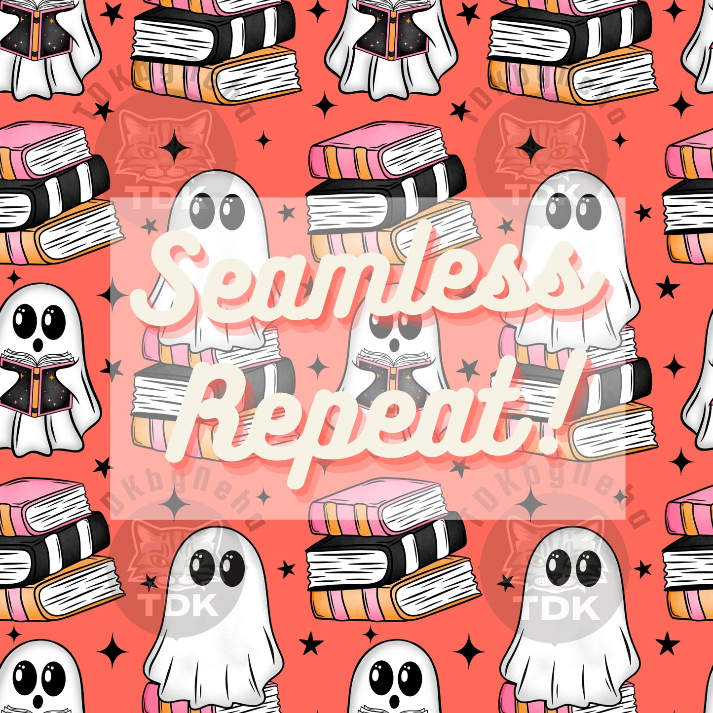 Ghost Books Seamless PNG